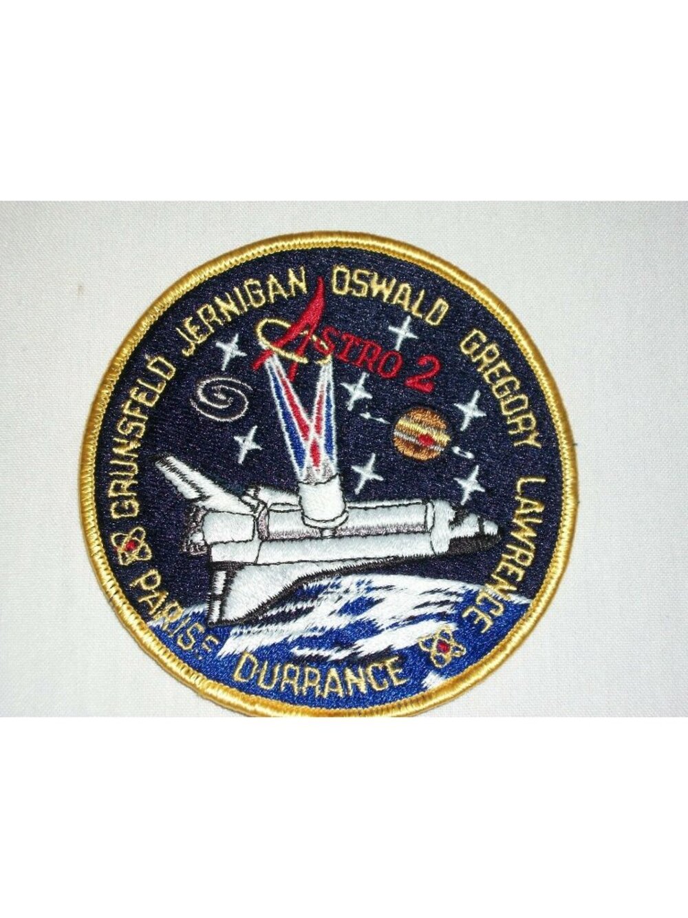 Space Shuttle Endeavor Flight 68 Astro 2 Round Embroidered Patch Nasa Crew